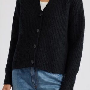 Caslon Black Ribbed Cardigan Sweater - xs but fits closer to a S/M
